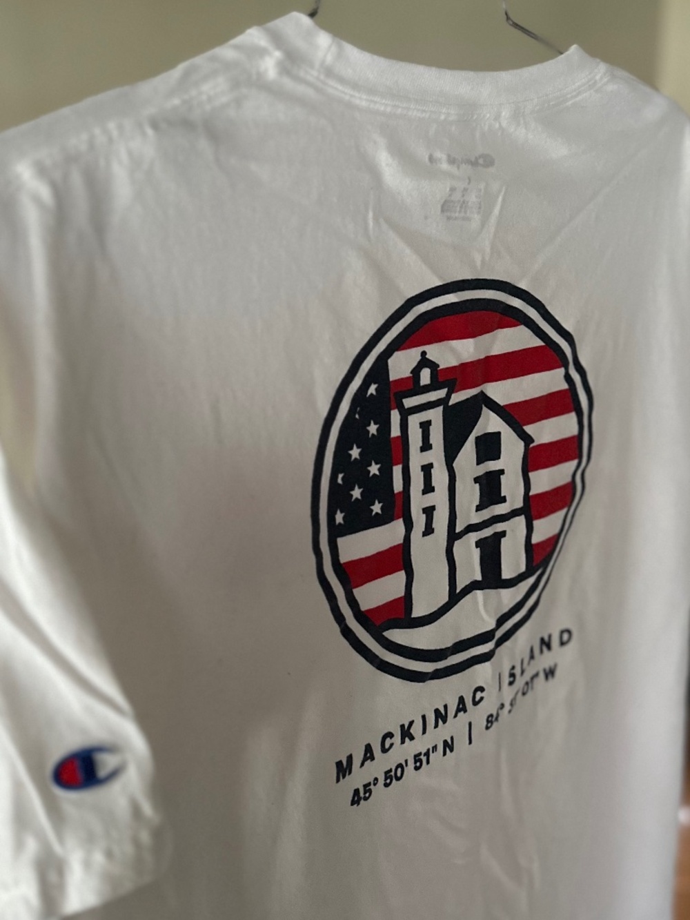 Champion x Mackinac Island Outfitter (size L) unisex graphic tee